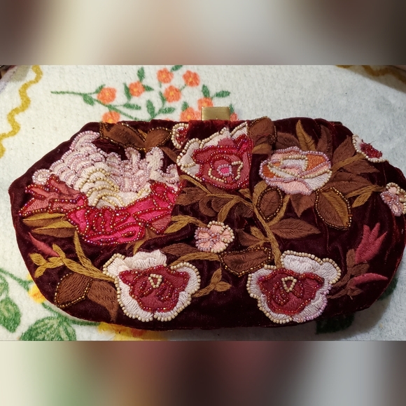 Anthropologie Handbags - Anthropologie Beaded Clutch With Strap
